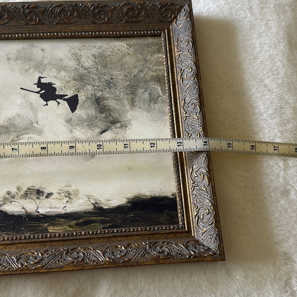 NEW Petal Lane Framed Witch Silhouette Halloween Painting 11x14” - Picture 6 of 8